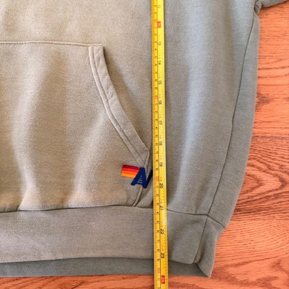 NWT Aviator Nation Bolt Stitch 2 Relaxed Pullover Hoodie in Faded Army (Size XS) - Picture 6 of 10